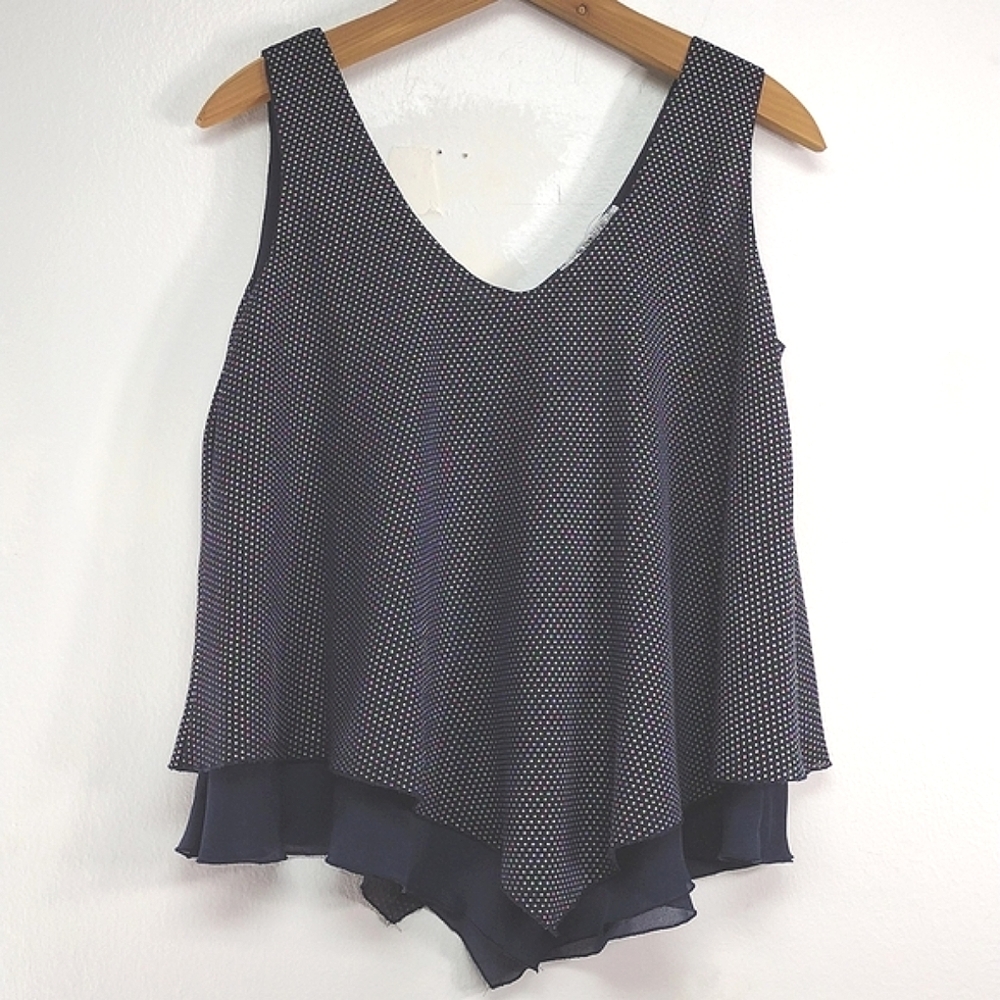 Cadenza Chiffon Polka dot Tank Top